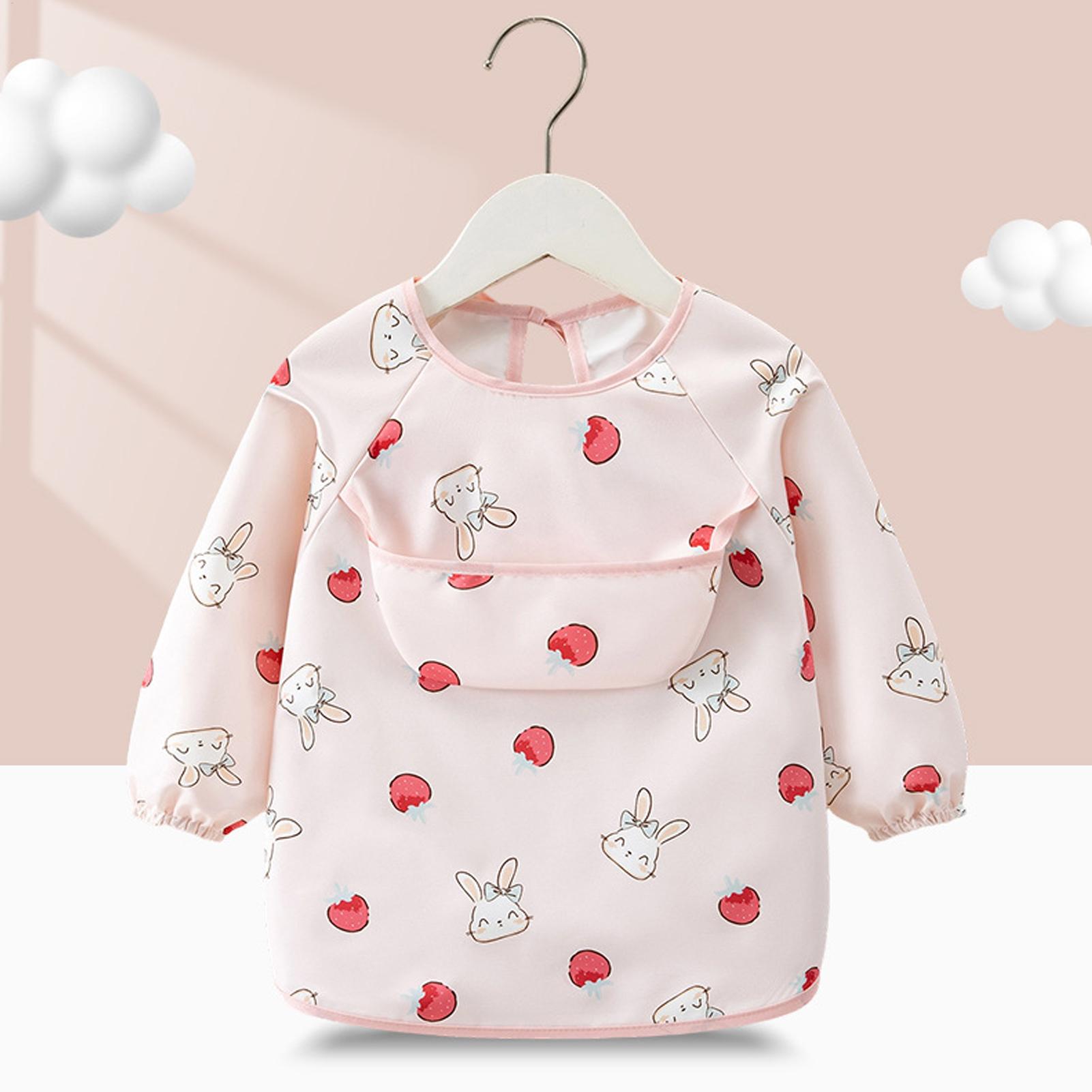 Baby Food In Restaurant - Kids Smock Bib Waterproof Reusable Long