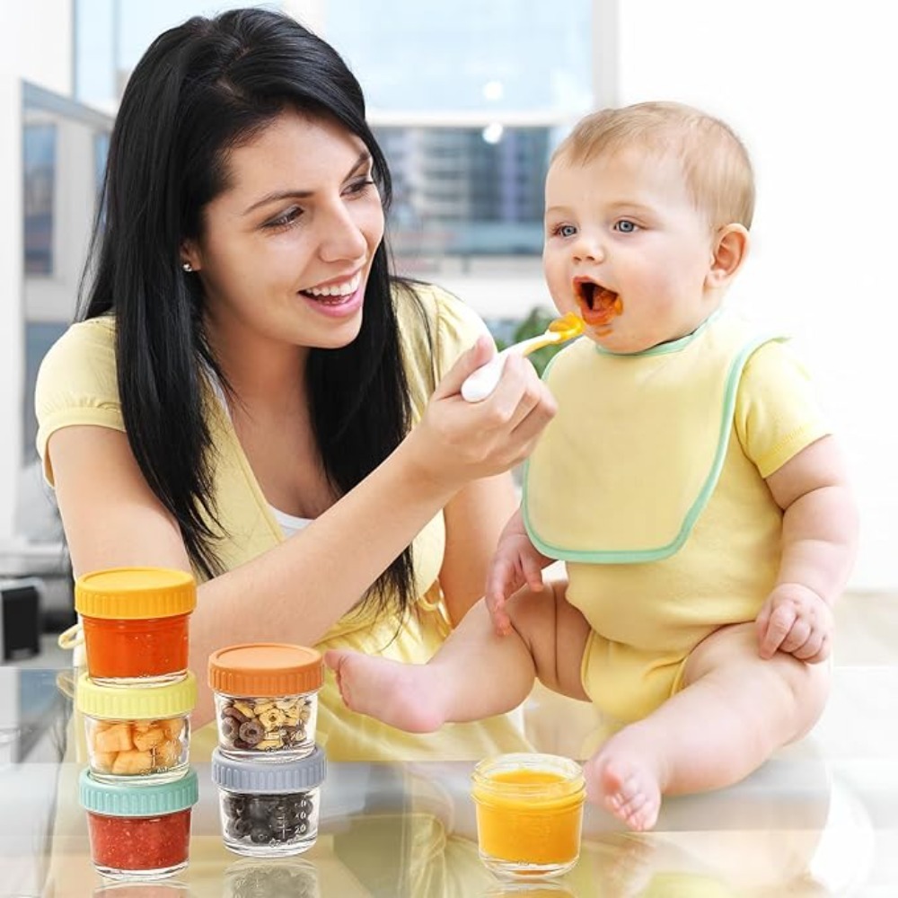 Baby Food Jars - 6pcs Glass Baby Food Jar Reusable