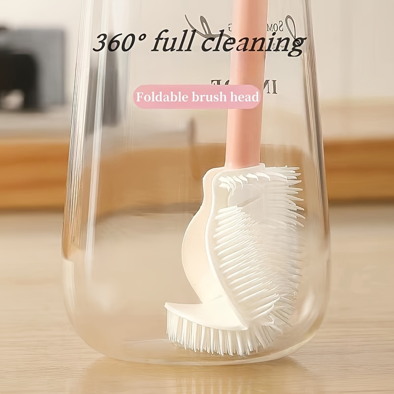 Baby Food Bottle - Long Handle Foldable Rotatable Bottle Brush