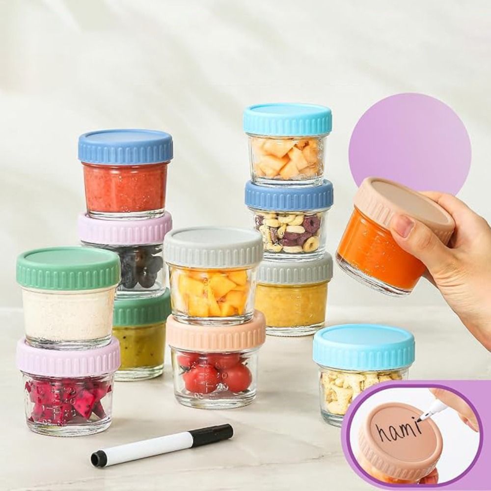 6pcs Mason Jar Glass Baby Food - Baby Food Jars ulasan dan harga
