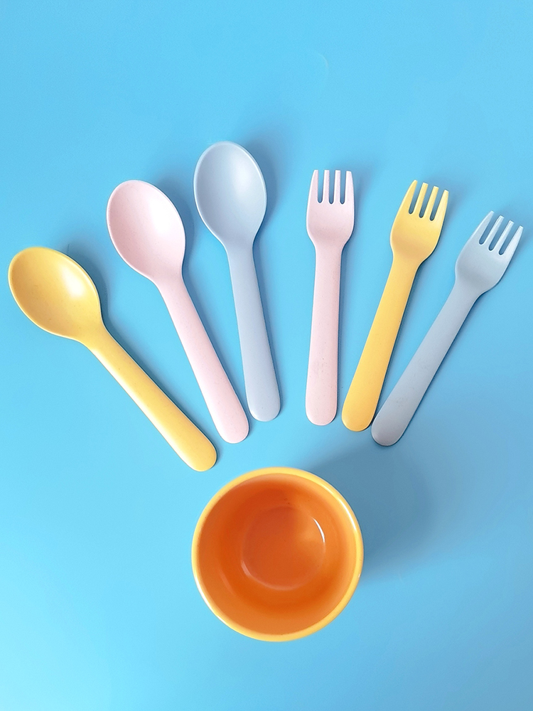 Bamboo Fiber Fork Spoon Baby A - Baby Food In Restaurant ulasan dan harga