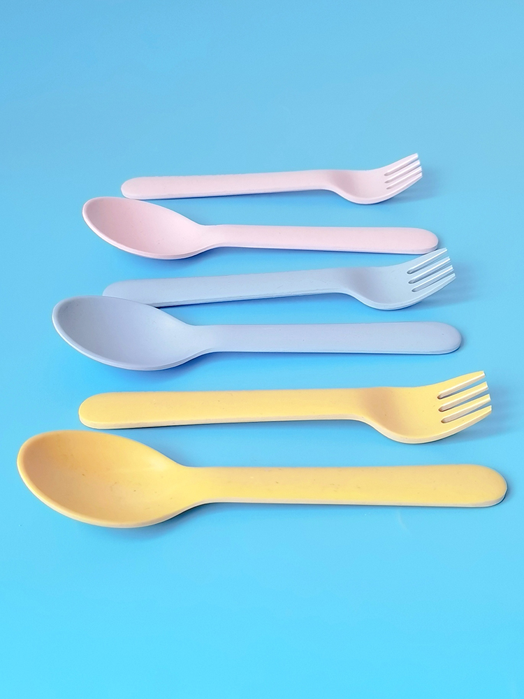 Bamboo Fiber Fork Spoon Baby A - Baby Food In Restaurant ulasan dan harga